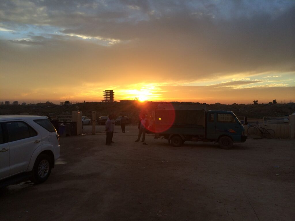 Le soleil se couche sur Erbil